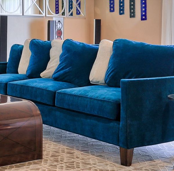 custom blue couch